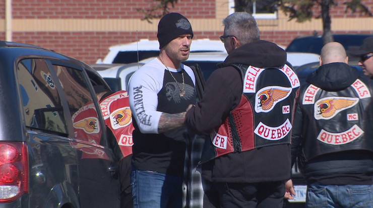 Hells Angels attending funeral