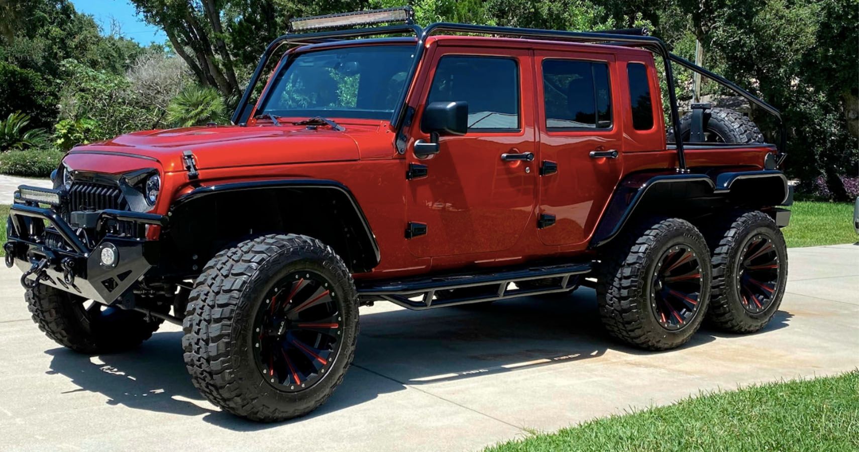 HellcatPowered 6x6 Jeep Wrangler Pickup Is A OneOff OffRoad Special