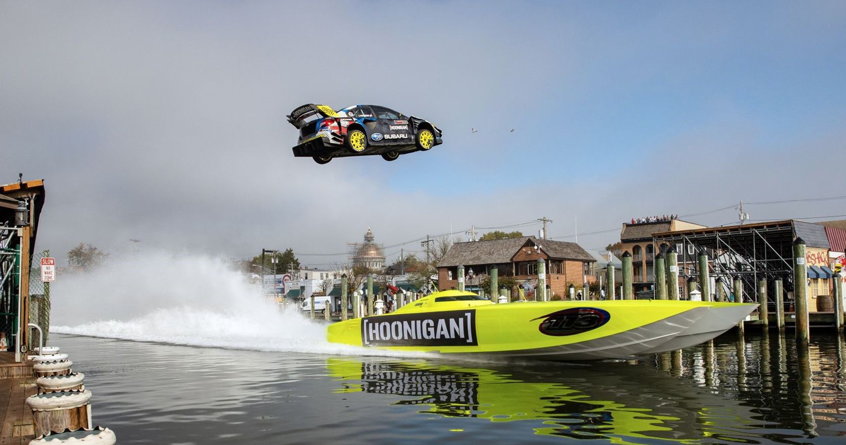 Subaru STI Jumps Over Boats & Narrowly Escapes Drowning In Gymkhana 2020